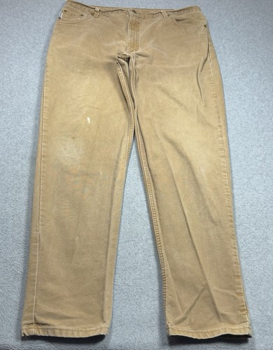 Carhartt Work Pants Mens 38x34 Brown Khaki Heavy Duty Canvas Twill Cotton