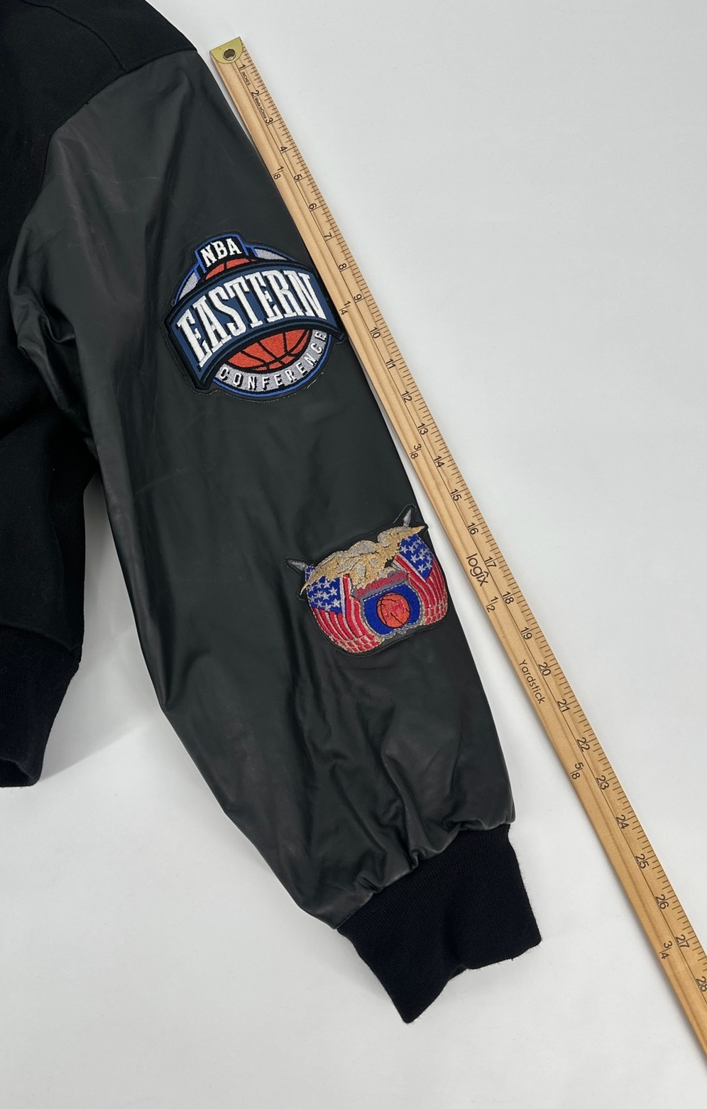 Chicago Bulls Leather Jacket Mens XL Black Jeff Hamilton 1997 NBA Champions 90s image 5