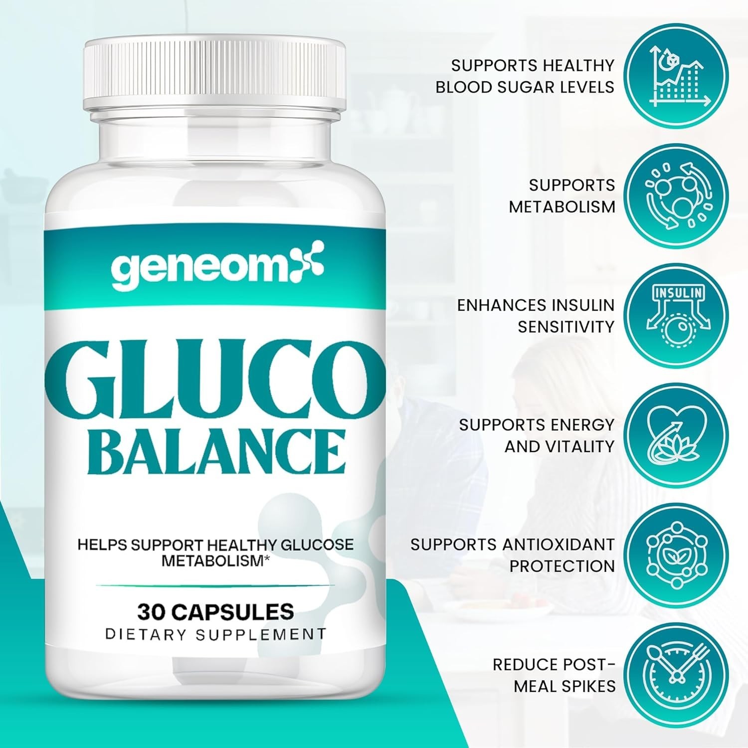 Gluco Balance:  Blood Sugar Support with Berberine & Vanadium - 30 Capsules thumbnail 4
