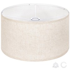 Beige Large Drum Lamp Shades for Floor Lamps, 17.5" Top x 17.5" Bottom x 10" ...