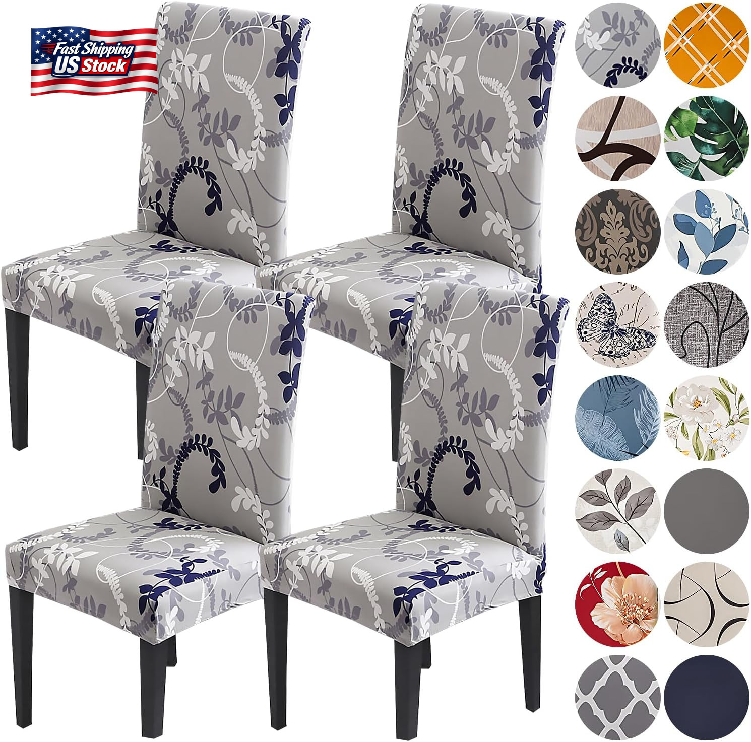 Covers For Dining Room Set Of 4,stretch Spandex Grey Parsons