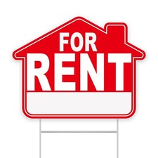 For Rent Sign With Stakes 17x13 Inch DoubleSided Corrugated Plastic 1 PCS