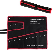 Wrench Roll Up Pouch Wrench Organizer Bag with Handle Wrench Organizer Tool Hold