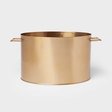 Bañera de bebidas Threshold de metal dorado 14,5 L ovalada cubo de hielo enfriador de bebidas