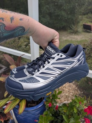 Hoka Mafate Speed 2 Trail Running Shoes Men Size 13 Varsity Navy Blue Silver New