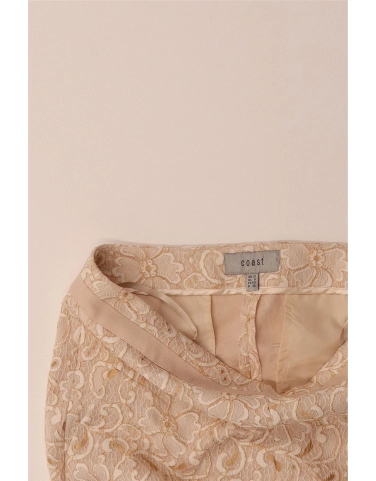 COAST Womens Slim Suit Trousers UK 12 Medium W30 L28 Beige Floral OE03 - Image 3 of 3