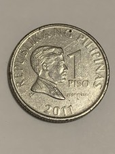 2011 Philippines 1 Piso Coin.  Philippines Currency.