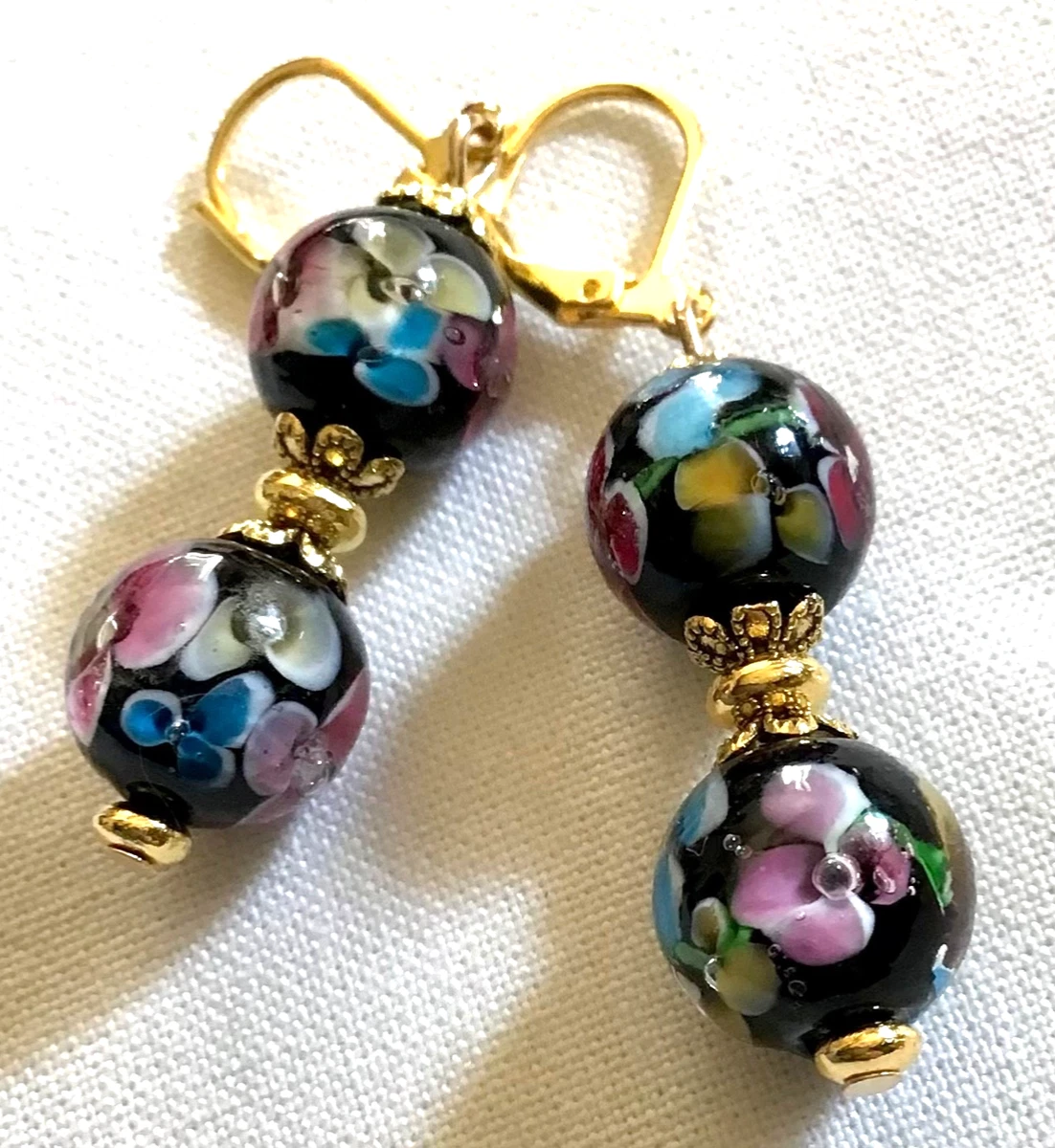 Boucles D'oreilles Pendantes Strass Doré - Neuf Avec étiquettes - Idée Cadeau