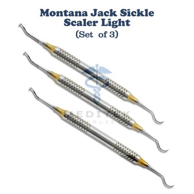 3 X Periodontal Montana Jack Sickle Scaler Light Double Ended Dental Instruments