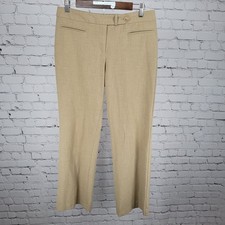 Talbots Tan Curvy Stretch Straight Leg Mid Rise Dress Pants Petites 8P 30x29 