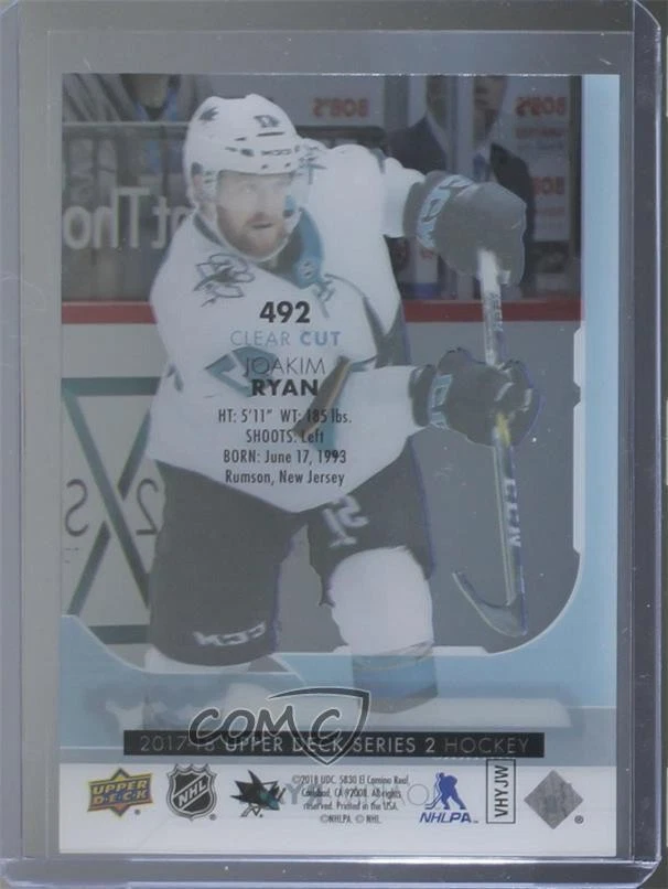 2017-18 Upper Deck Young Guns Clear Cut Joakim Ryan #492 Rookie RC - Image 2 of 2