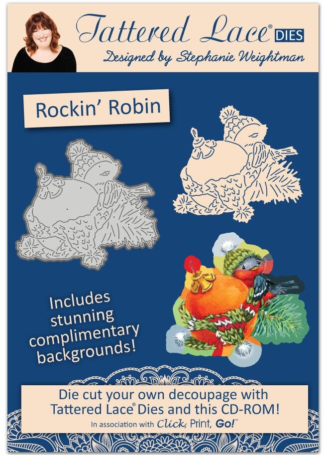 Tattered Lace Essentials CHARISMA ROCKIN ROBIN DIE & CD-ROM - ETL251 FREE P&P