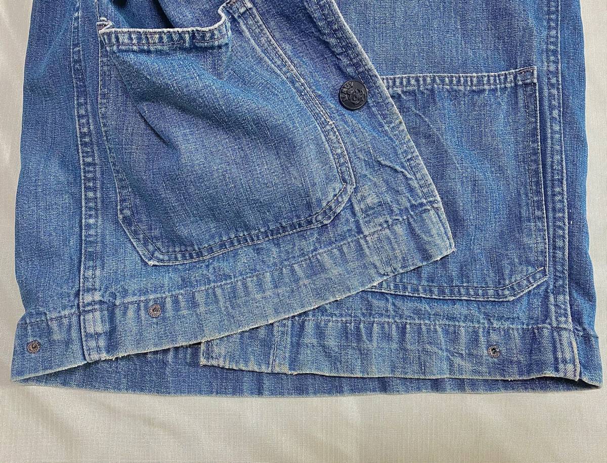 ジャケット・アウター 40's US NAVY Shawl Collar Denim Coverall 40's] WWⅡ U.S.Navy Shawl Collar Denim Coverall