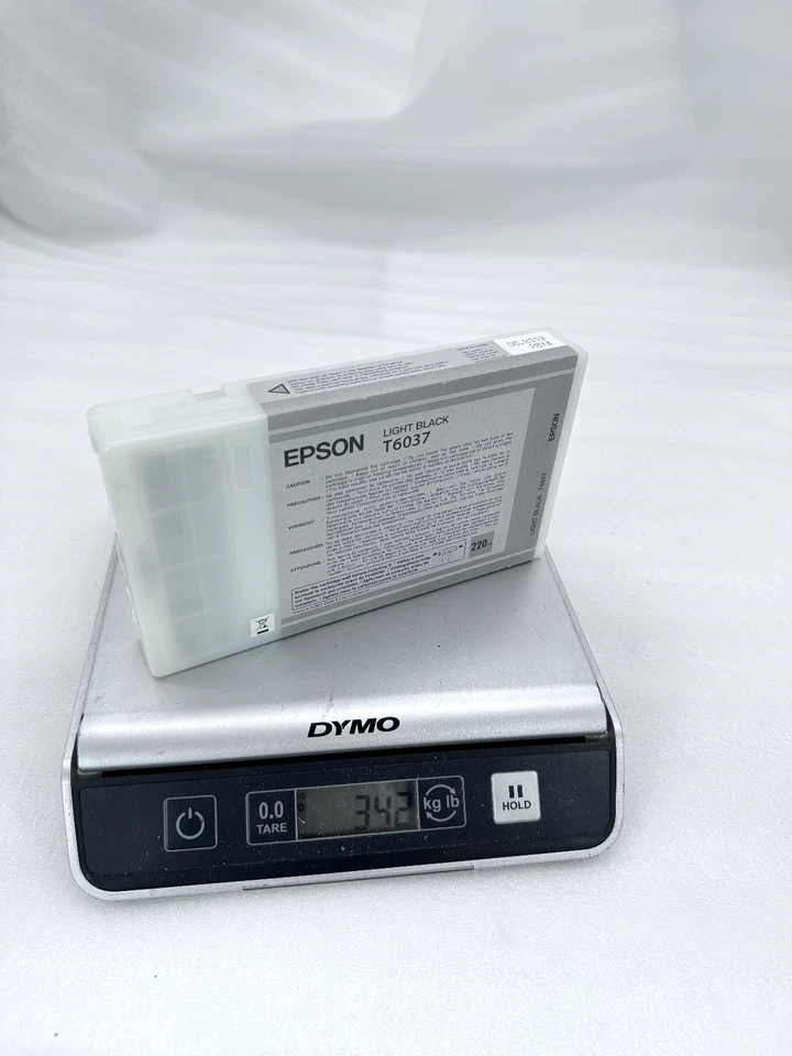 2  EPSON T6037 -  220ML LIGHT BLACK - INK STYLUS PRO 7800 7880 9800 9880 used - Image 3 of 4