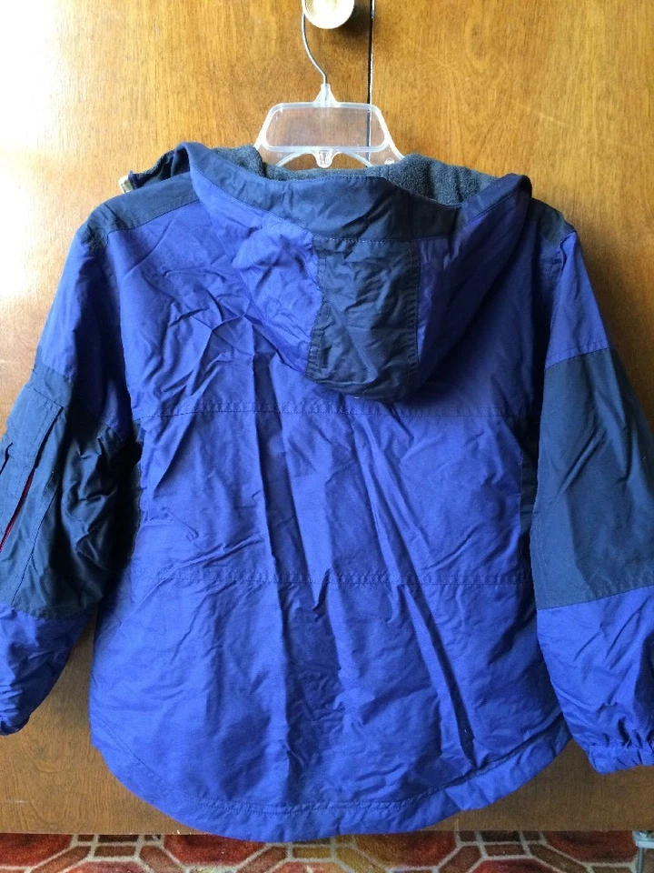 Abrigo con Capucha Vintage London Fog Reversible Peso Medio para Niño Talla 8 Azul/Negro Foto 4 de 4