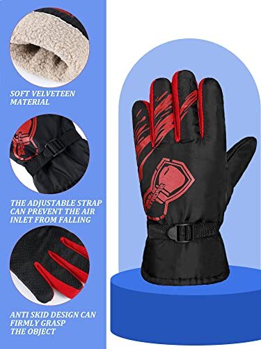 6 pares de guantes de invierno impermeables para niños guantes de esquí nieve 4-6 años lindos colores - Imagen 5 de 8