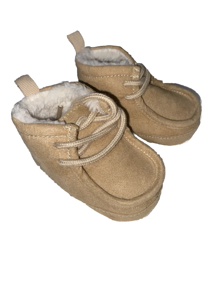 Botines Baby Gap Infantil Gamuza Sherpa Forrados Con Cordones Caqui Talla 0-3 Meses Nuevos Foto 3 de 4
