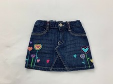 Baby Gap Colorful Heart Embroidered Denim Skirt 18 24 Months
