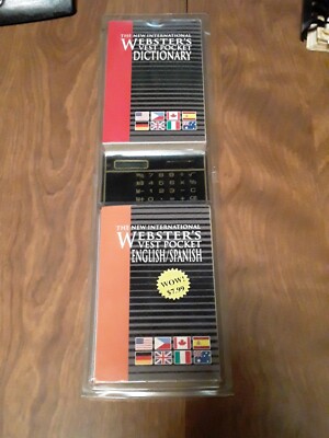 New Webster's Clamshell Vest Pocket Pack -Dictionary, English/Spanish,Calculator