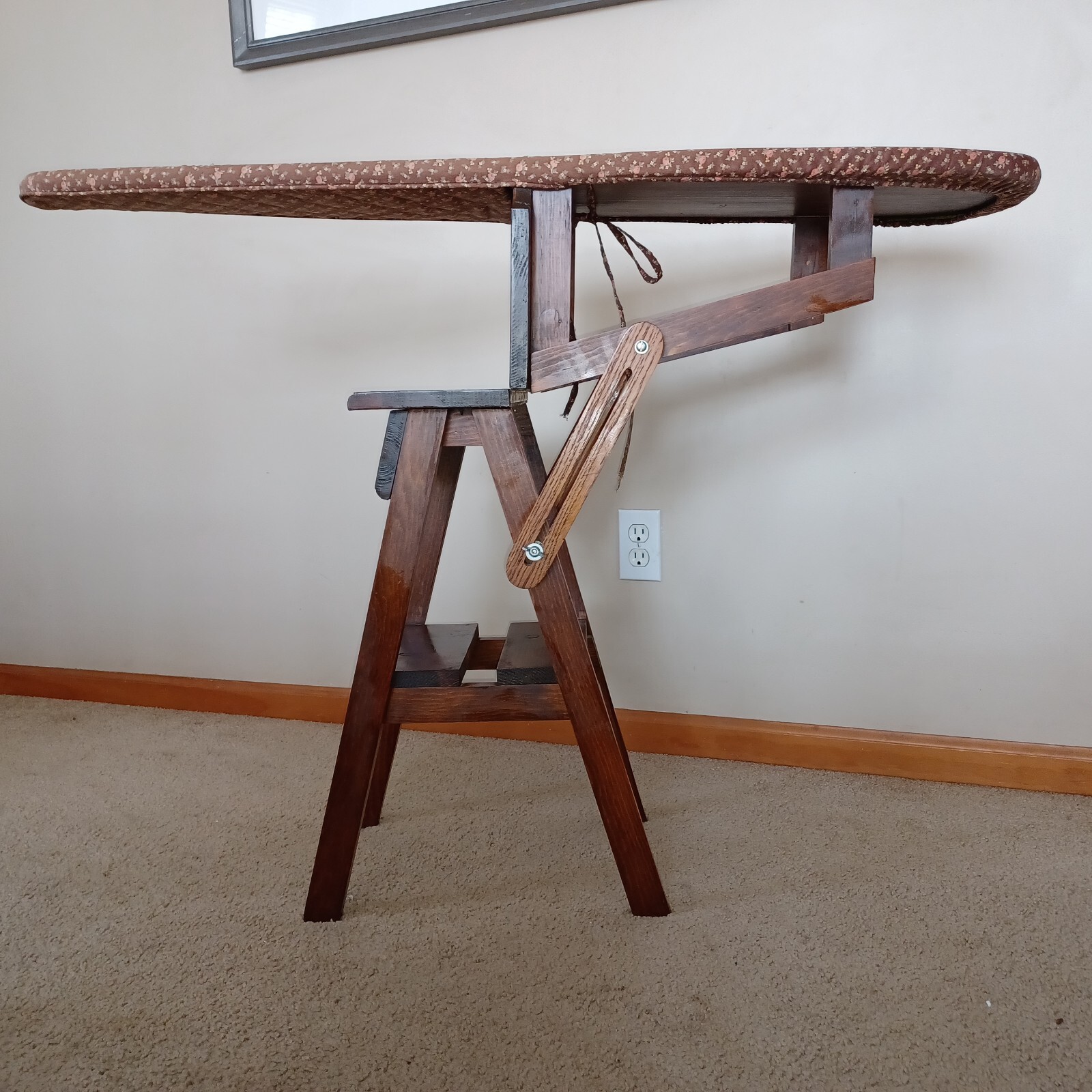 Bachelor Chair Ironing Board Chair Convertible Cloth Cover Vintage