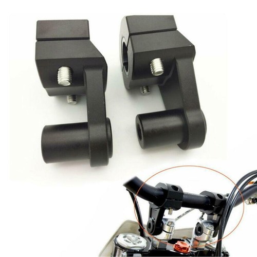 Pair 7/8" 1 1/8" HandleBar Fat Bar Mount Clamps Risers Adaptor For Harley Honda
