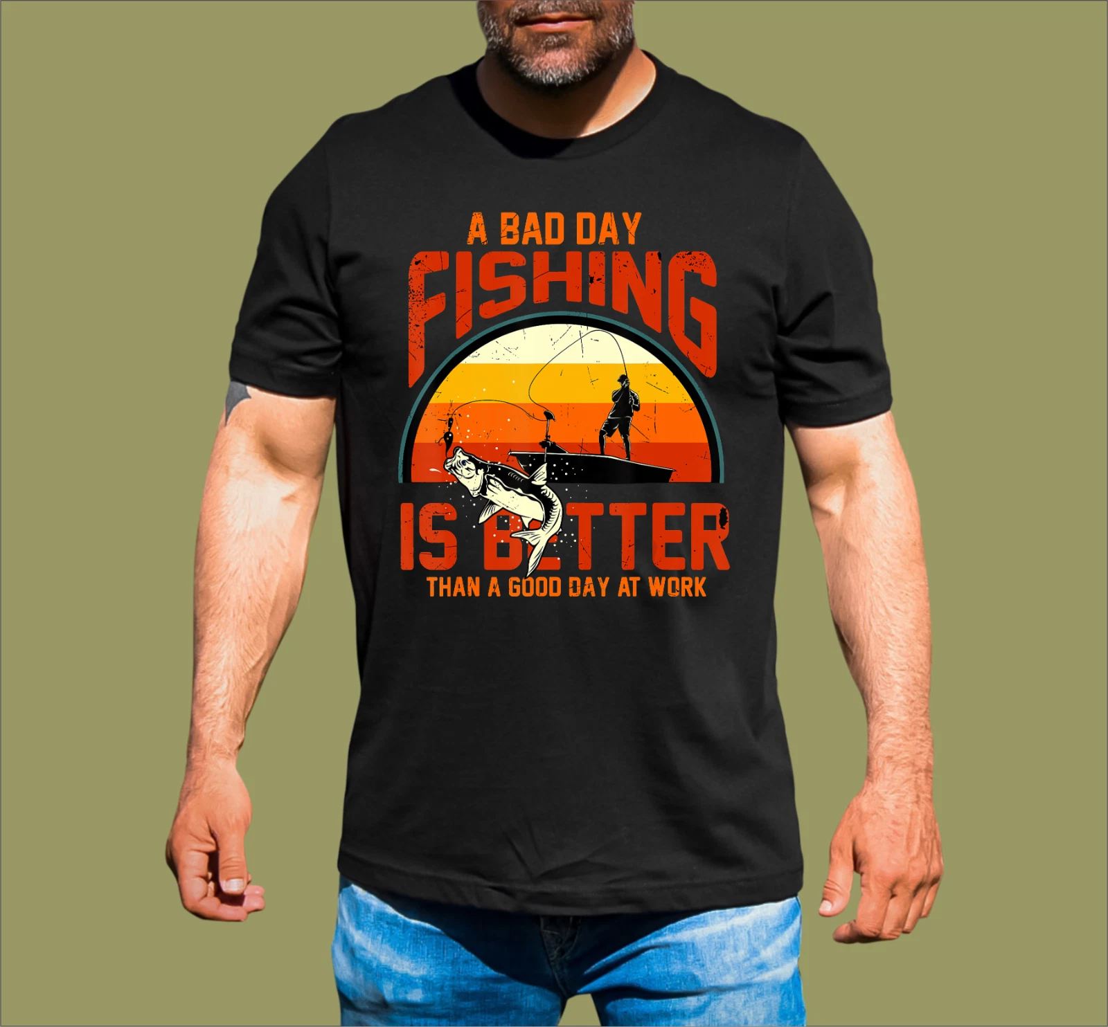 A BAD DAY FISHING T-SHIRT