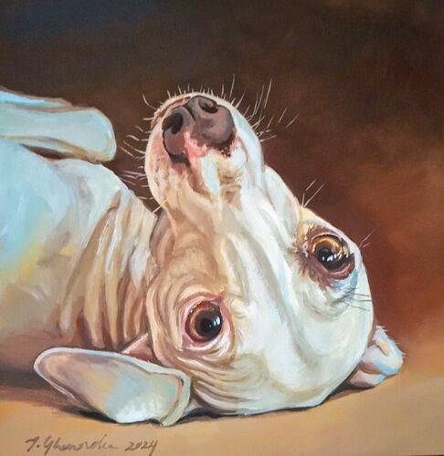 Original Oil Paintinting Whippet DOG PORTRAIT - Picture 1 of 1