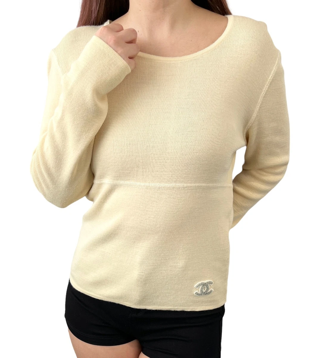 Chanel cream sweater sale