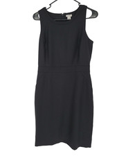J. Crew Size 6 Dress Black Sheath Sleeveless Wool Blend Knee Length