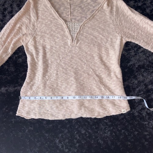 Ripcurl Womens Knit V Neck Embroidery Pullover Soft Sz Lg Sweater Beige Cream - Picture 16 of 19