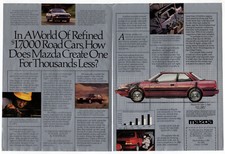 1984 MAZDA 626 Sport Coupe Vintage Original 2 page Print AD | Red car Canada EN