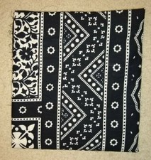 Black AJRAK SINDHI PAKISTAN SHAWL SCARF CHADAR MENS WOMENS UNISEX-Fast USA ship.