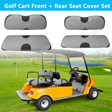 Front Rear Golf Cart Seat Cover Set for EZGO TXT RXV & Club Car DS & Yamaha US