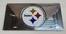 Pittsburgh Steelers NFL Silver Mirrored Wincraft Laser Tag License Plate