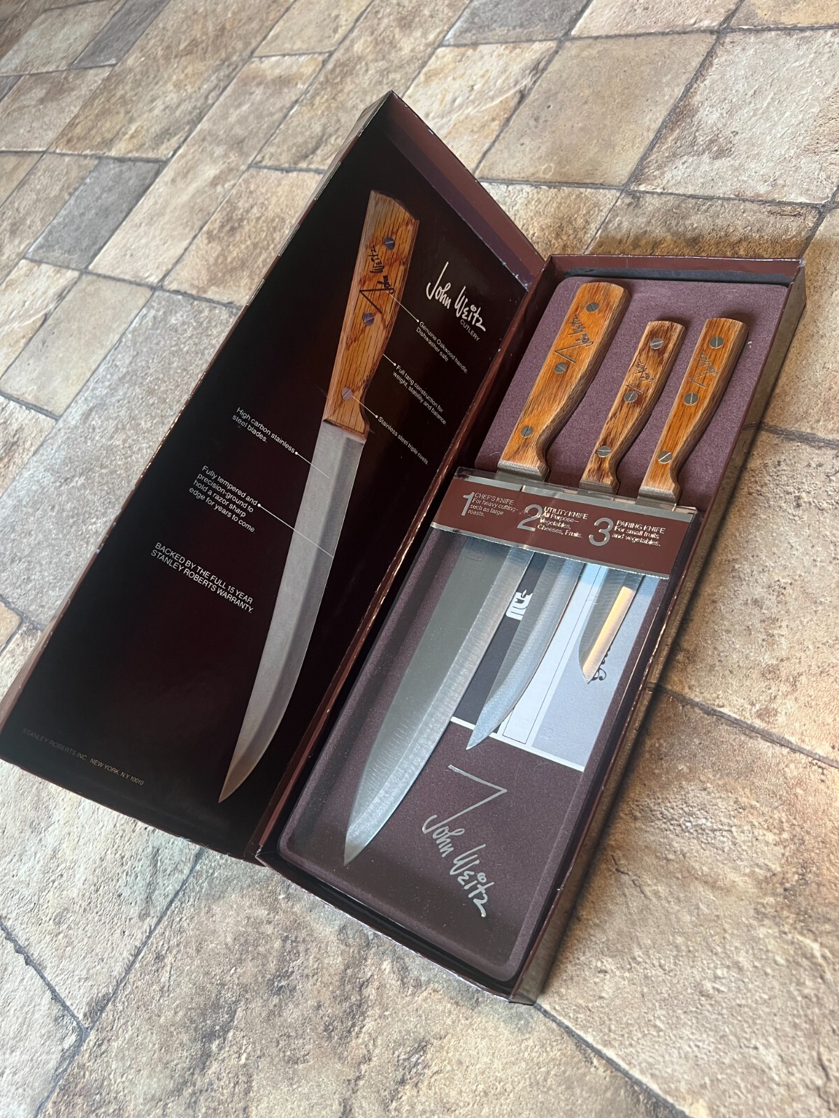 NEW Stanley Roberts JOHN WEITZ Cutlery CHEF's Knife Utility Knife