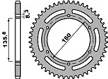 Pignon arrière 3552 anti usure chaîne 520 pour restaurer Aprilia Tuareg 125