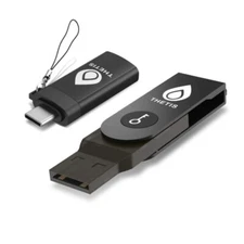 Thetis FIDO2 Security Key - Passkey, USB-A & USB Type C Adapter