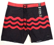O'Neill Hyperfreak Freak Fourteen Black Red Stretch Boardshorts Mens NWT
