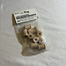 10 Pc Wooden Bobbin Set