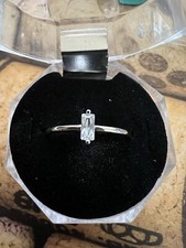 Minimalist .925 Stamped Sterling Silver Ring with Cubic Zirconia Stones 7,8