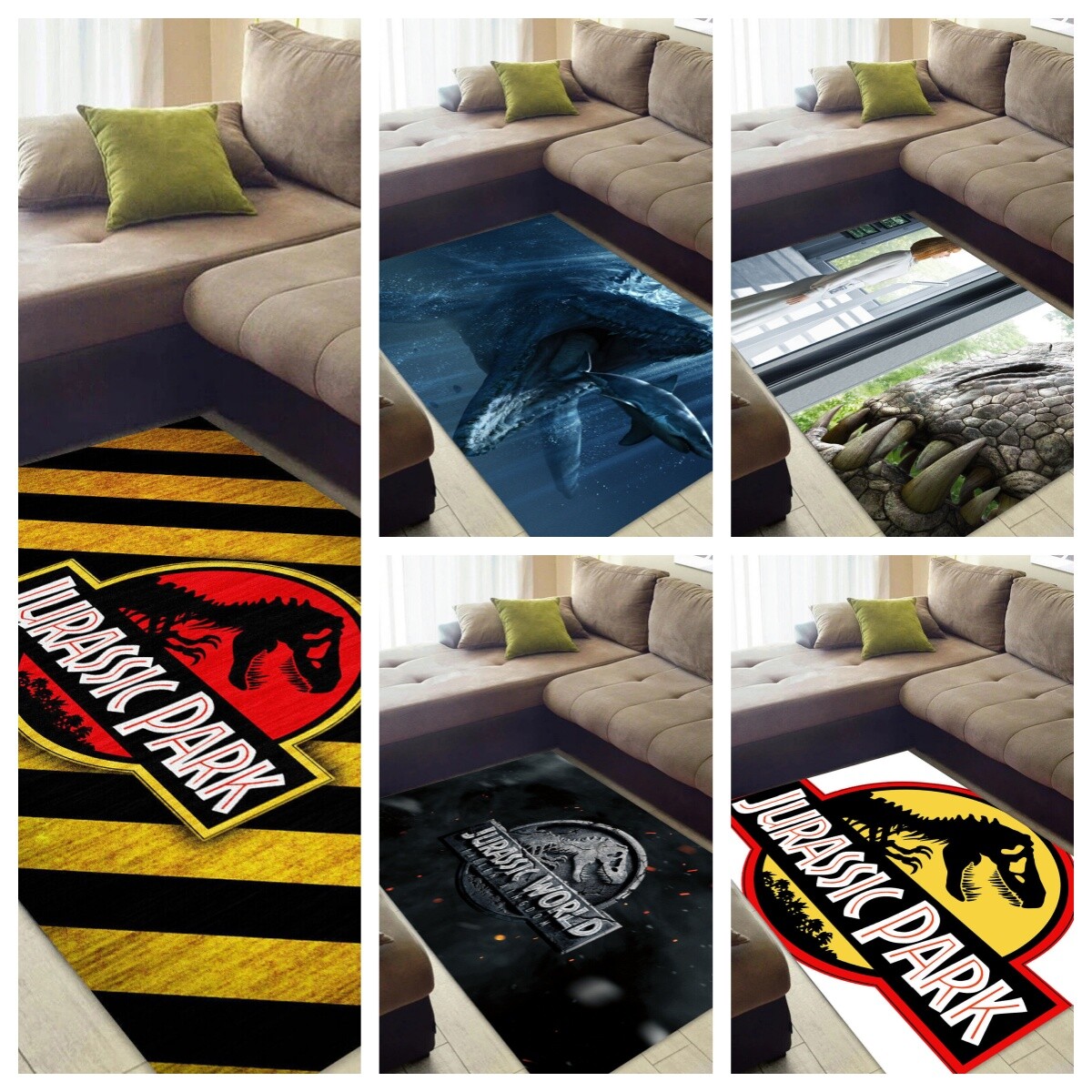 Nueva alfombra Jurassic Park alfombra antideslizante franela pie estera regalo