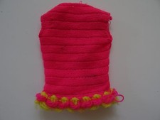 Vintage Talking Barbie Swimsuit Cover Pink Yellow Knit