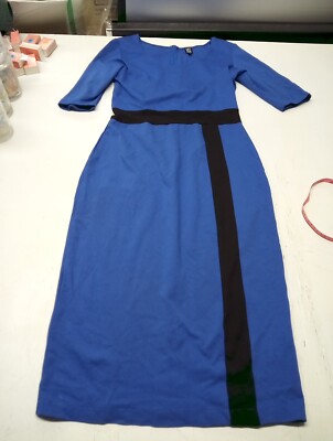 LOFT 324 Blue Zip Back Short Sleeve Sheath Long Dress Large | eBay