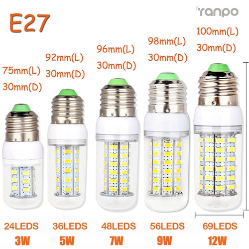 LED Corn Light Bulbs B22 E12 E14 E26 E27 Screw Lamp 3W 5W 7W 9W 12W AC 110V 220V - Picture 4 of 21