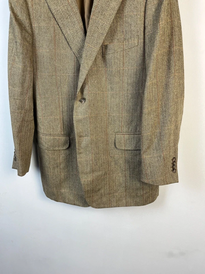 Corneliani Luxury Wool & Cashmere Men Beige Blazer Jacket Made in Italy Size L - Image 4 of 4