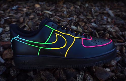 En expansión par obturador Nike Air Force 1 Black Neon Outline Custom Shoes Blue Green Yellow Pink All  Size | eBay