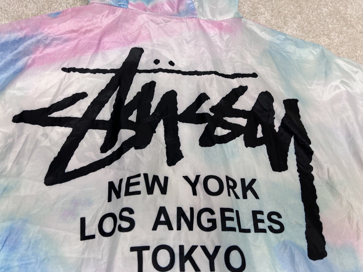 Stussy Jacket Womens Medium Tye Dye Windbreaker Hooded NYC Stussy Jacket Womens Medium Tye Dye Windbreaker Hooded NYC