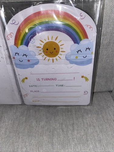 Rainbow Birthday Party InvitationsColorful Birthday Invitations for Boys or G... - Picture 4 of 5