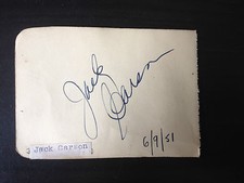 JACK CARSON - LEGENDARY HOLLYWOOD ACTOR - SIGNED VINTAGE ALBUM PAGE  