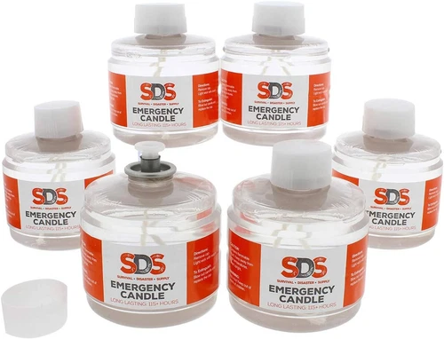 6 Pack 115 Hours Candle Safe Clean-Burning Odorless&Smokeless Emergency Long Use